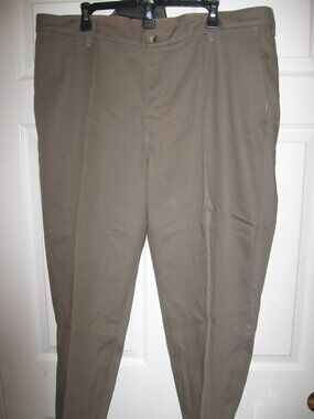 Wrangler Riata Flat Front Pants Men's 40 x 27 100% Cotton Sage Green